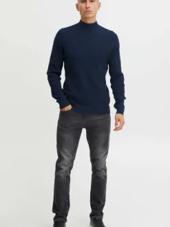 BLEND Pullover & Strickjacken<Herren Strickpullover blau uni
