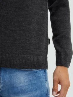 BLEND Pullover & Strickjacken<Herren Strickpullover anthrazit gemustert