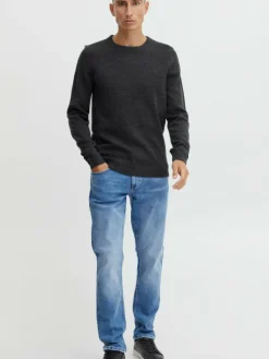 BLEND Pullover & Strickjacken<Herren Strickpullover anthrazit gemustert