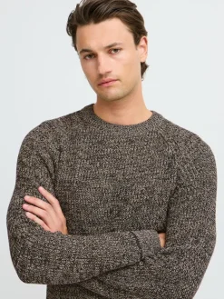 BLEND Pullover & Strickjacken<Herren Strickpullover schwarz meliert
