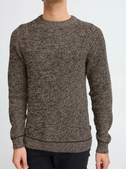 BLEND Pullover & Strickjacken<Herren Strickpullover schwarz meliert