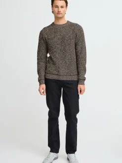 BLEND Pullover & Strickjacken<Herren Strickpullover schwarz meliert