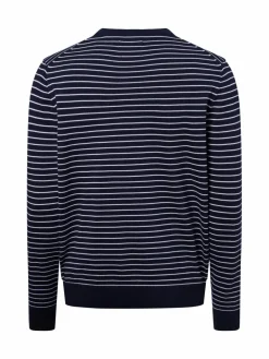 Andrew James Pullover & Strickjacken<Herren Strickpullover marine weiß gestreift
