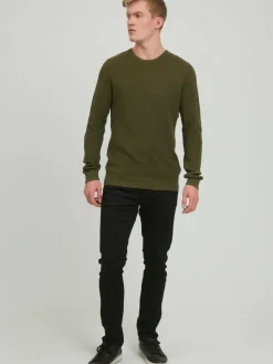 BLEND Pullover & Strickjacken<Herren Strickpullover grün uni