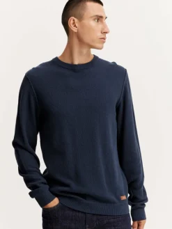 BLEND Pullover & Strickjacken<Herren Strickpullover blau uni