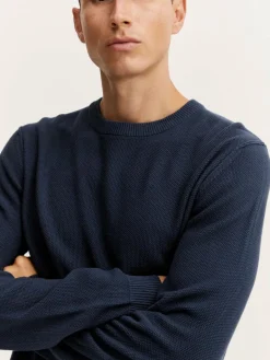 BLEND Pullover & Strickjacken<Herren Strickpullover blau uni