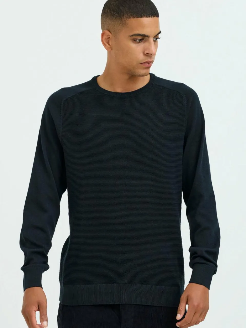 BLEND Pullover & Strickjacken<Herren Strickpullover schwarz strukturiert