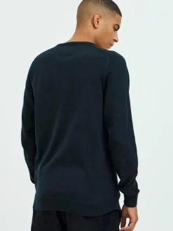 BLEND Pullover & Strickjacken<Herren Strickpullover schwarz strukturiert