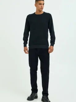 BLEND Pullover & Strickjacken<Herren Strickpullover schwarz strukturiert