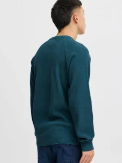 BLEND Pullover & Strickjacken<Herren Strickpullover petrol uni