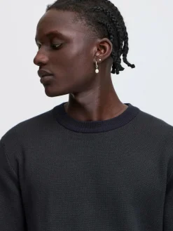 BLEND Pullover & Strickjacken<Herren Strickpullover schwarz meliert