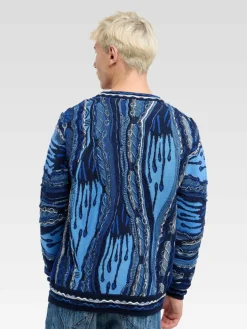 Carlo Colucci Pullover & Strickjacken<Herren Strickpullover - Ernandes blau gemustert