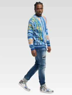 Carlo Colucci Pullover & Strickjacken<Herren Strickpullover - di Cicco blau gemustert