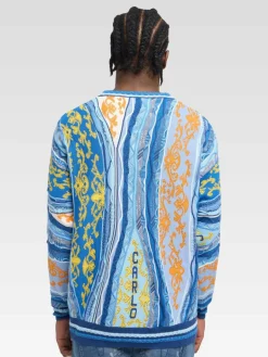 Carlo Colucci Pullover & Strickjacken<Herren Strickpullover - di Cicco blau gemustert