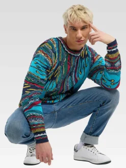 Carlo Colucci Pullover & Strickjacken<Herren Strickpullover - Ernandes türkis gemustert