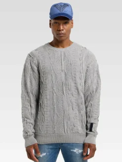 Carlo Colucci Pullover & Strickjacken<Herren Strickpullover - Dima grau gemustert