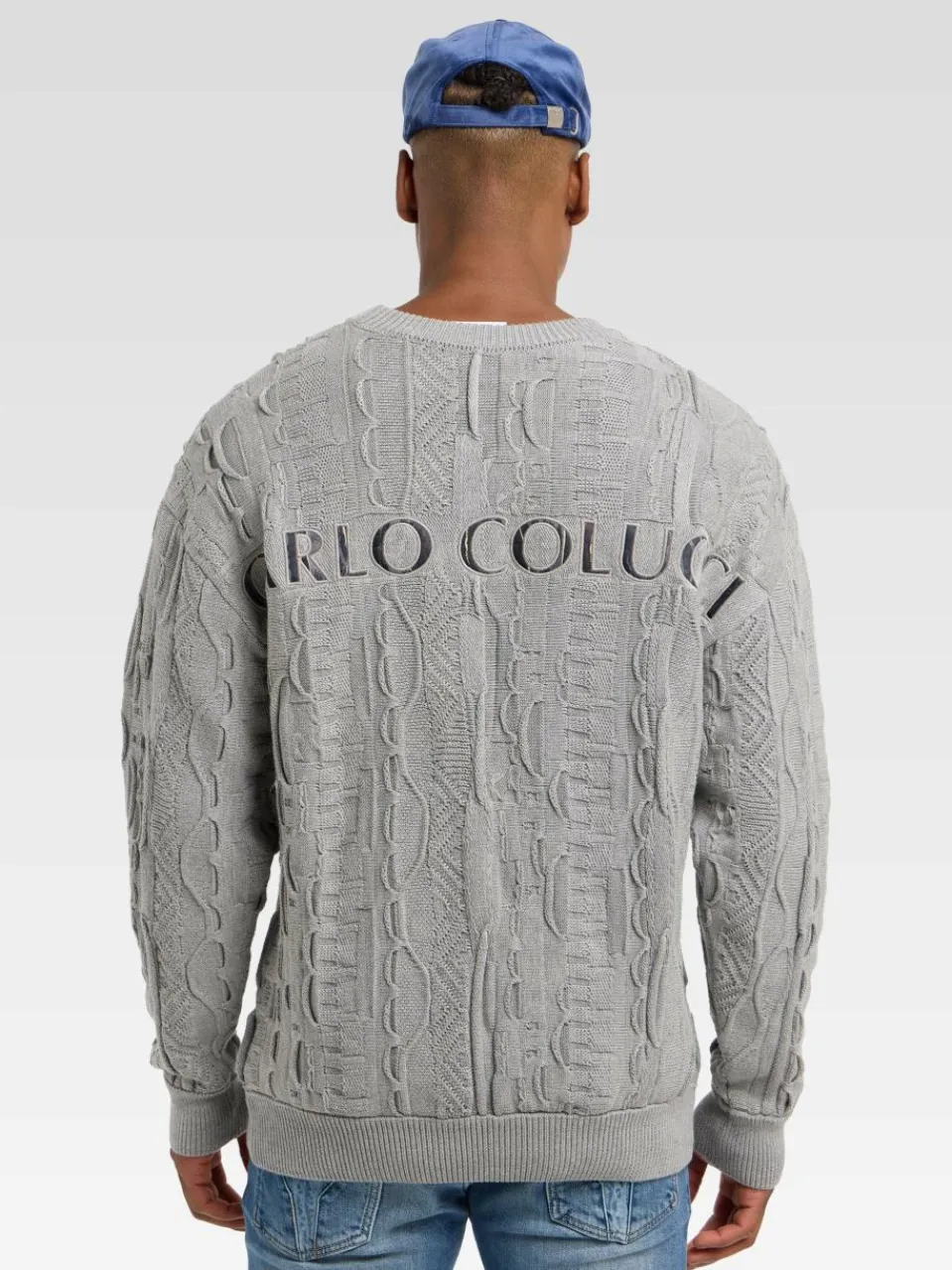 Carlo Colucci Pullover & Strickjacken<Herren Strickpullover - Dima grau gemustert