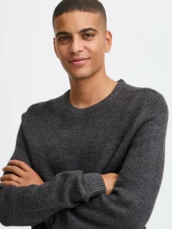 BLEND Pullover & Strickjacken<Herren Strickpullover - BHPullover schwarz meliert