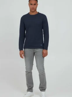 BLEND Pullover & Strickjacken<Herren Strickpullover - BHAlfons blau uni