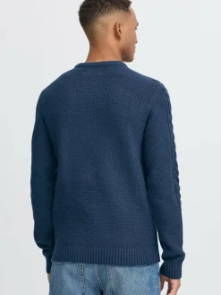 BLEND Pullover & Strickjacken<Herren Strickpullover - BHBASIM blau strukturiert
