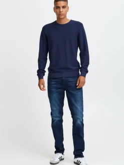 BLEND Pullover & Strickjacken<Herren Strickpullover - BHPullover blau uni