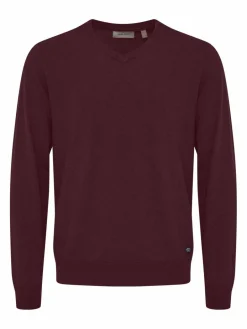 BLEND Pullover & Strickjacken<Herren Strickpullover - BHBRUTON V-neck aubergine meliert