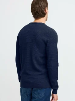 BLEND Pullover & Strickjacken<Herren Strickpullover - BHREDHILL blau strukturiert