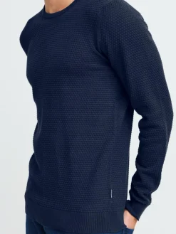 BLEND Pullover & Strickjacken<Herren Strickpullover - BHREDHILL blau strukturiert