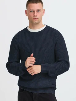 BLEND Pullover & Strickjacken<Herren Strickpullover - BHDENO blau uni