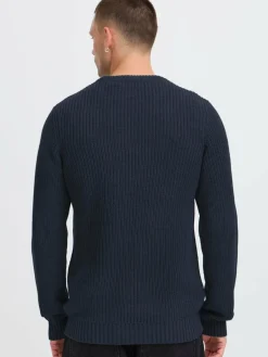 BLEND Pullover & Strickjacken<Herren Strickpullover - BHDENO blau uni