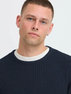 BLEND Pullover & Strickjacken<Herren Strickpullover - BHDENO blau uni