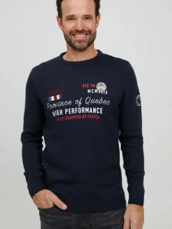 FQ1924 Pullover & Strickjacken<Herren Strickpullover - FQErlo marine bedruckt