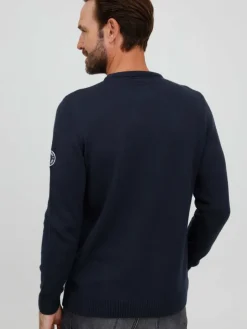 FQ1924 Pullover & Strickjacken<Herren Strickpullover - FQErlo marine bedruckt
