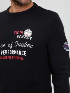 FQ1924 Pullover & Strickjacken<Herren Strickpullover - FQErlo schwarz bedruckt