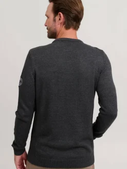 FQ1924 Pullover & Strickjacken<Herren Strickpullover - FQErlo anthrazit bedruckt