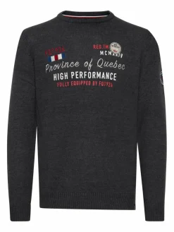 FQ1924 Pullover & Strickjacken<Herren Strickpullover - FQErlo anthrazit bedruckt