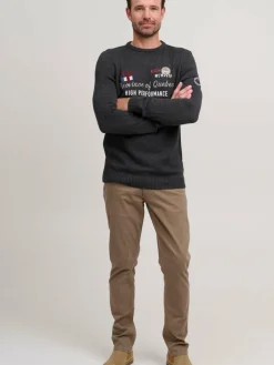 FQ1924 Pullover & Strickjacken<Herren Strickpullover - FQErlo anthrazit bedruckt