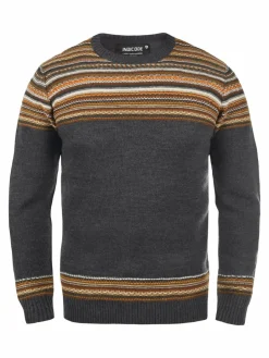 Indicode Pullover & Strickjacken<Herren Strickpullover - IDLurdes anthrazit gemustert