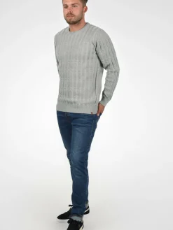 Indicode Pullover & Strickjacken<Herren Strickpullover - IDPauletta grau uni