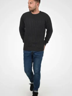 Indicode Pullover & Strickjacken<Herren Strickpullover - IDPauletta anthrazit uni