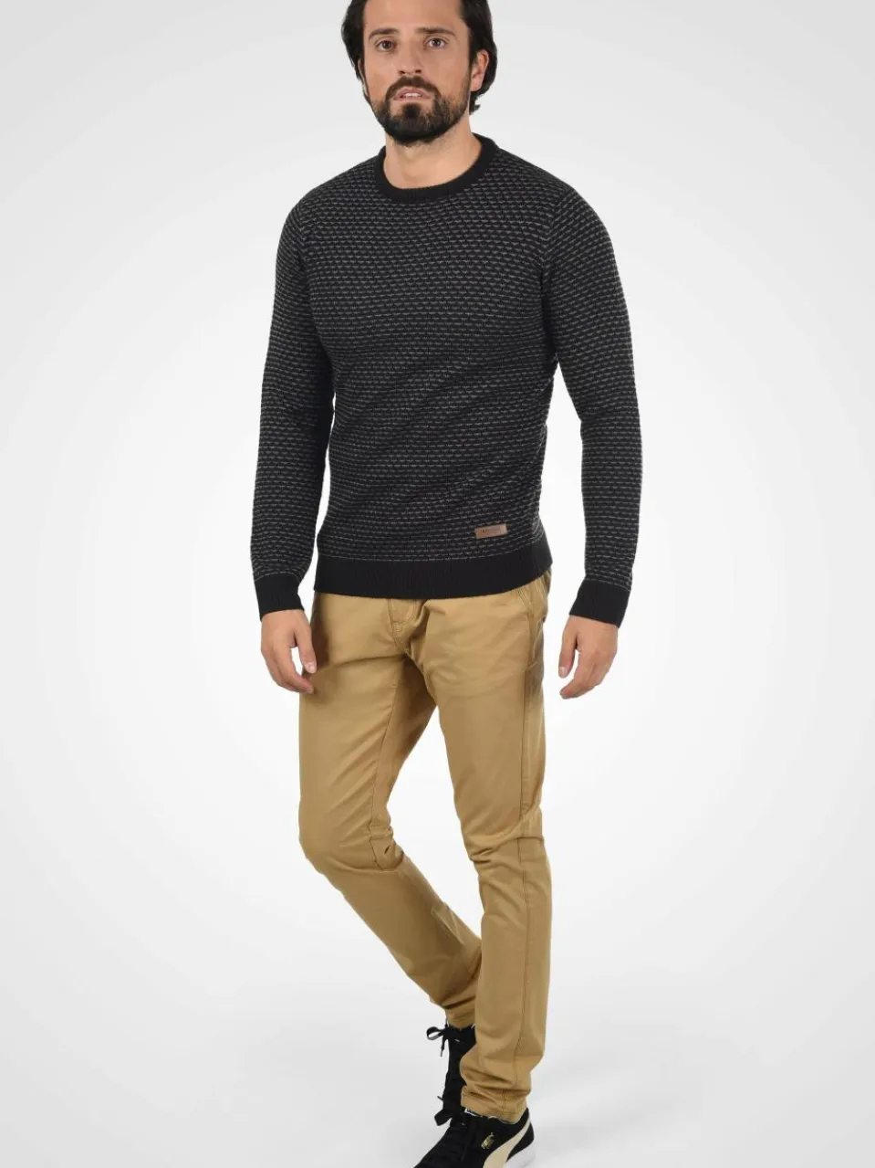 Indicode Pullover & Strickjacken<Herren Strickpullover - IDCoppler schwarz uni