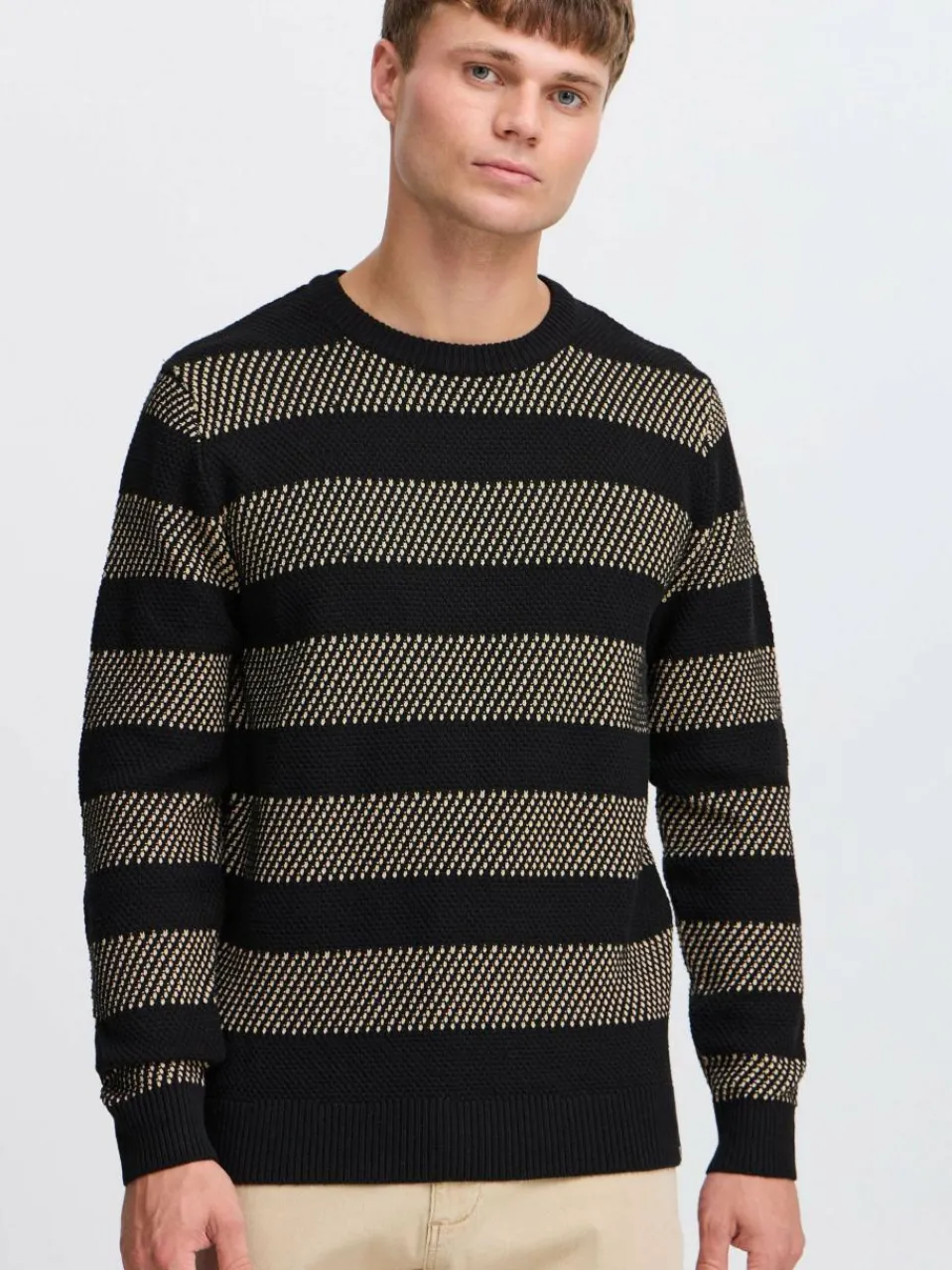 Indicode Pullover & Strickjacken<Herren Strickpullover - IDTelly schwarz gestreift