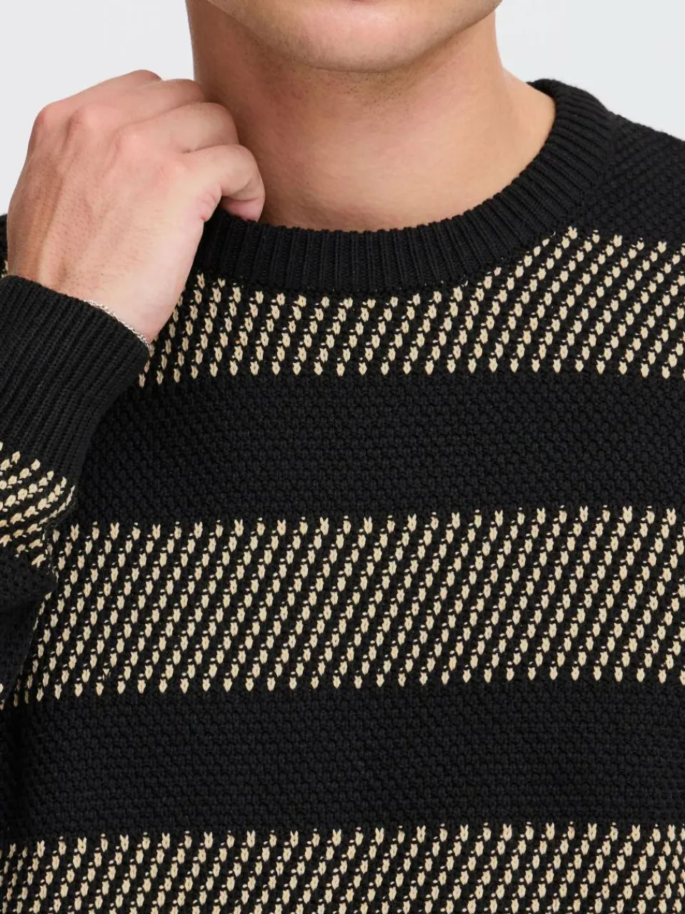 Indicode Pullover & Strickjacken<Herren Strickpullover - IDTelly schwarz gestreift