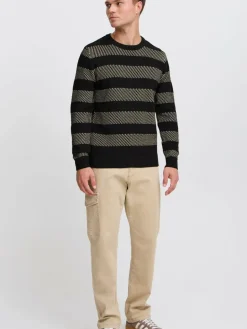 Indicode Pullover & Strickjacken<Herren Strickpullover - IDTelly schwarz gestreift