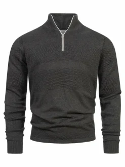 Kronstadt Pullover & Strickjacken<Herren Strickpullover - KSHannes Half-Zip anthrazit uni