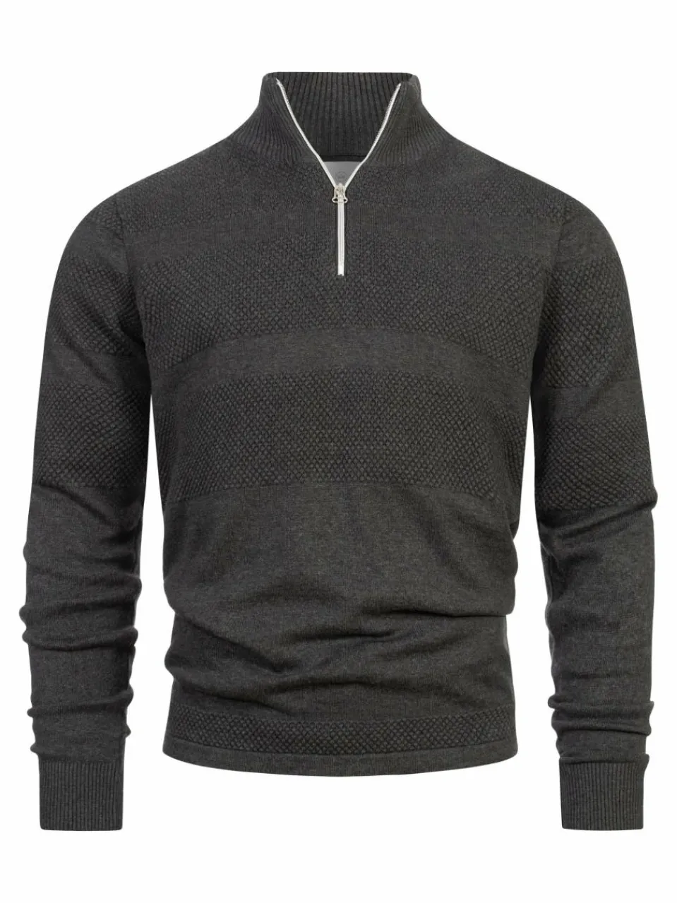 Kronstadt Pullover & Strickjacken<Herren Strickpullover - KSHannes Half-Zip anthrazit uni