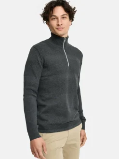 Kronstadt Pullover & Strickjacken<Herren Strickpullover - KSHannes Half-Zip anthrazit uni