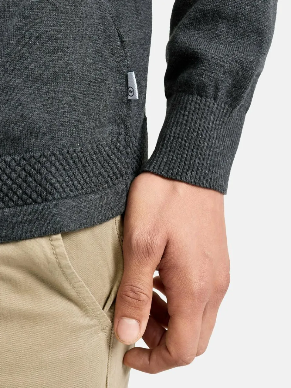 Kronstadt Pullover & Strickjacken<Herren Strickpullover - KSHannes Half-Zip anthrazit uni