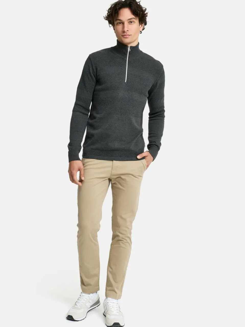 Kronstadt Pullover & Strickjacken<Herren Strickpullover - KSHannes Half-Zip anthrazit uni
