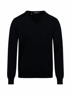 MAERZ Pullover & Strickjacken<Herren Strickpullover aus Schurwolle marine uni